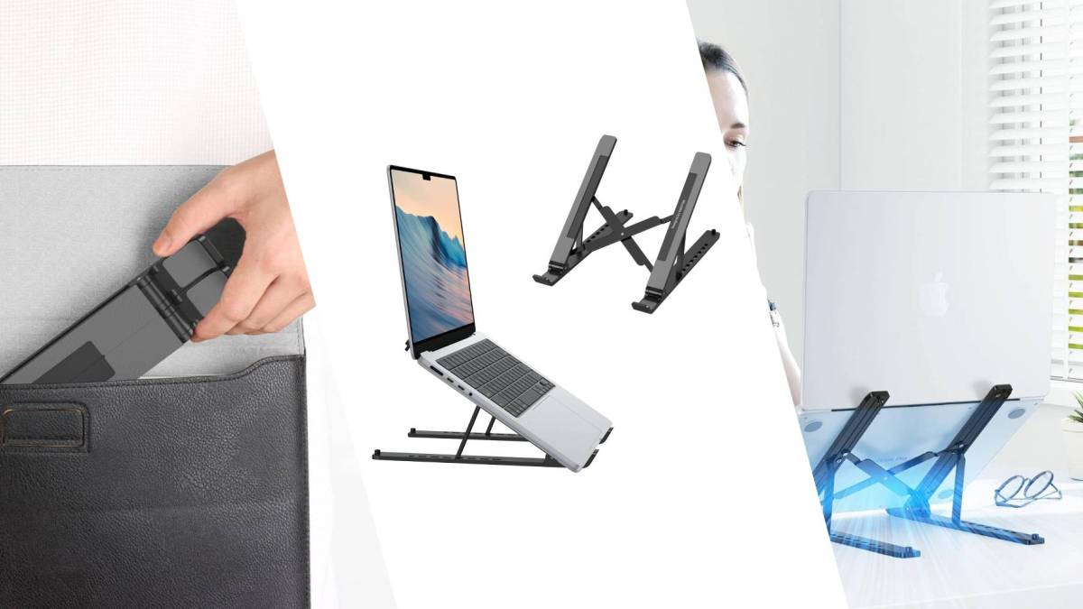 A collage of laptops and a laptop stand