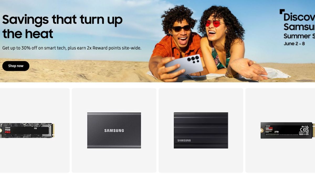 Image showing listings from Samsung Discover sale.