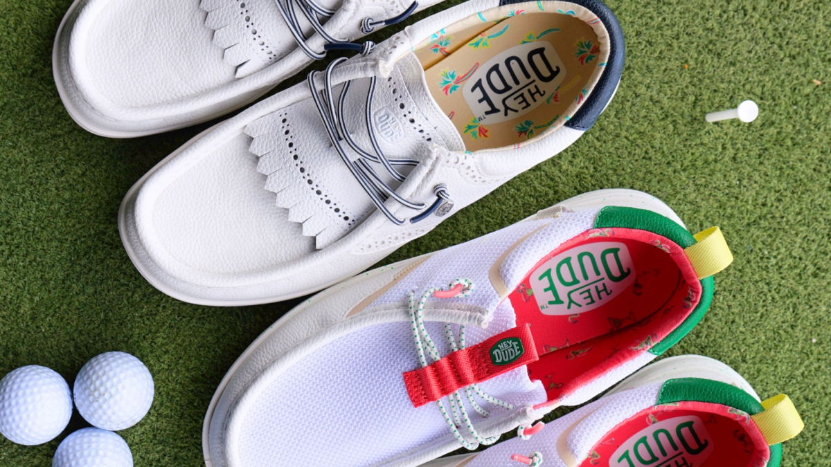 A pair of white shoes